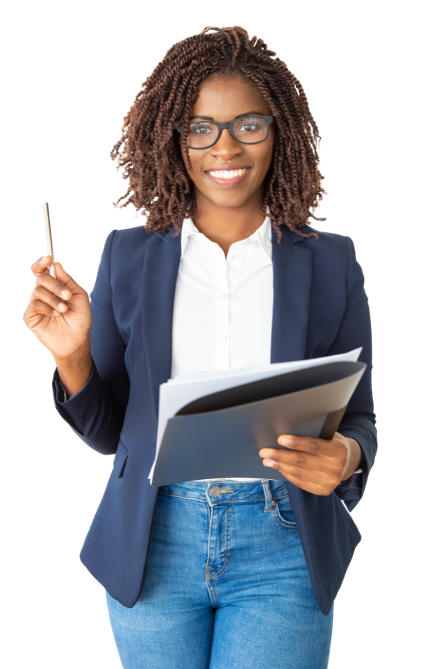 woman holding folder